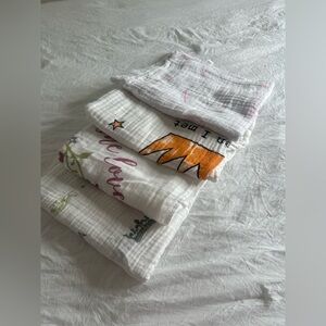 Bundle of five cotton baby blankets